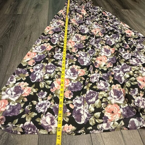 Windsor Floral Maxi Dress Black Purple Pink Small Boho Sundress Summer - Picture 11 of 14